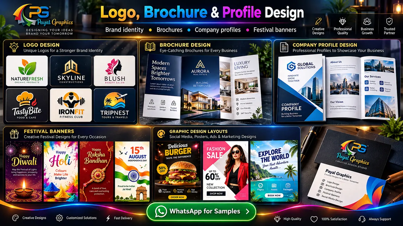 Logo, festival banner, brochure and company profile design inspirations