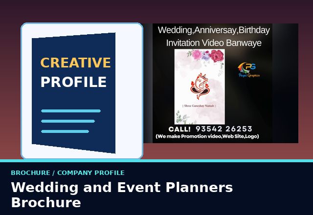 Concept sample: Wedding and Event Planners Brochure
