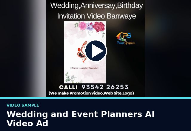 Concept sample: Wedding and Event Planners AI Video Ad